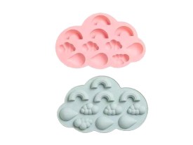 Molde silicona 8 figuras NUBE con arco iris 